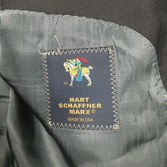 Hart Schaffner Marx Blazer 48R Navy Wool‎ 2 Button Sport Coat USA Made